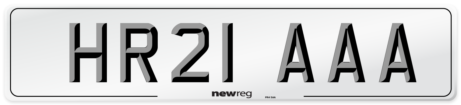HR21 AAA Number Plate from New Reg